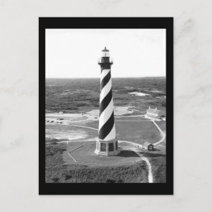 Cape Hatteras Lighthouse black and white photo Postcard