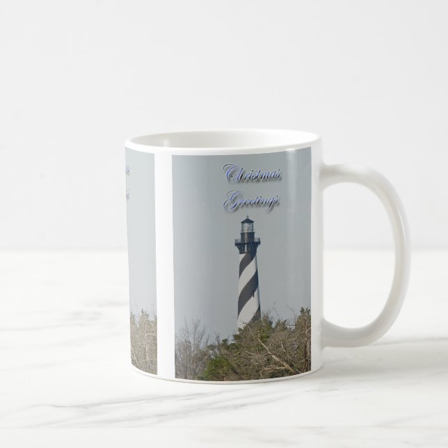 Cape Hatteras Lighthouse Christmas Greetings Mug (Right)