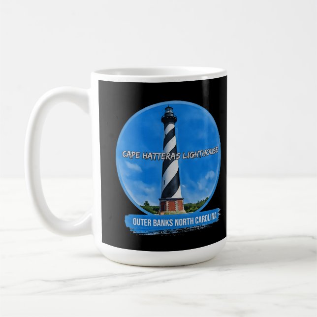 Cape Hatteras lighthouse outer banks N.C. Coffee Mug (Left)