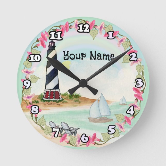 Cape Hatteras Lighthouse Round Clock (Front)
