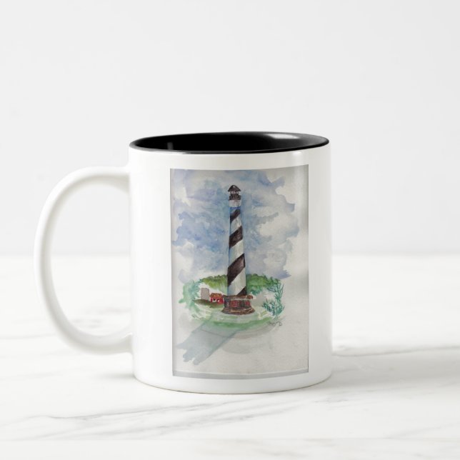 CAPE HATTERAS LIGHTHOUSE Two-Tone COFFEE MUG (Left)