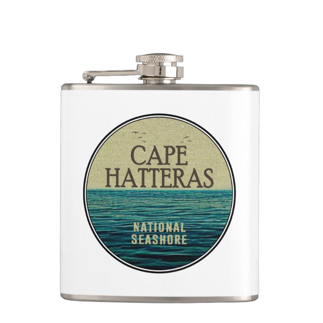 Cape Hatteras National Seashore Ocean Birds Hip Flask (Front)