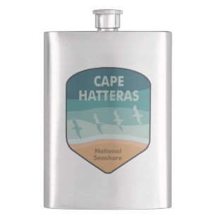 Cape Hatteras National Seashore Seagulls Hip Flask