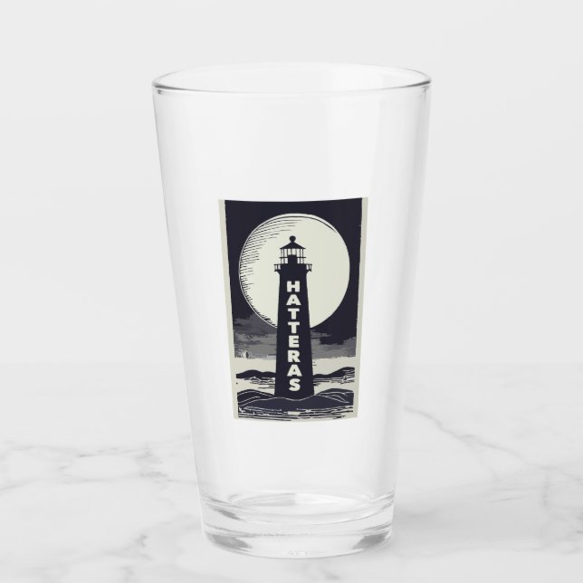 Cape Hatteras North Carolina Lighthouse Moon Glass (Front)