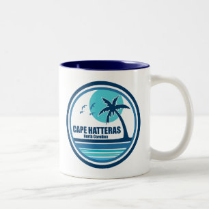 Cape Hatteras North Carolina Palm Tree Birds Two-Tone Coffee Mug