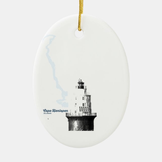 Cape Henlopen. Ceramic Ornament (Front)