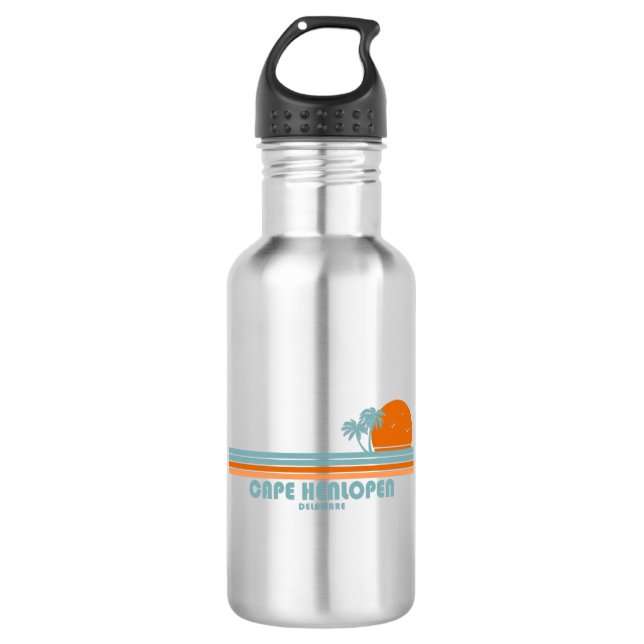 Cape Henlopen Delaware Sun Palm Trees 532 Ml Water Bottle (Front)