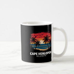 Cape Henlopen State Park Delaware Surfboarder Retr Coffee Mug
