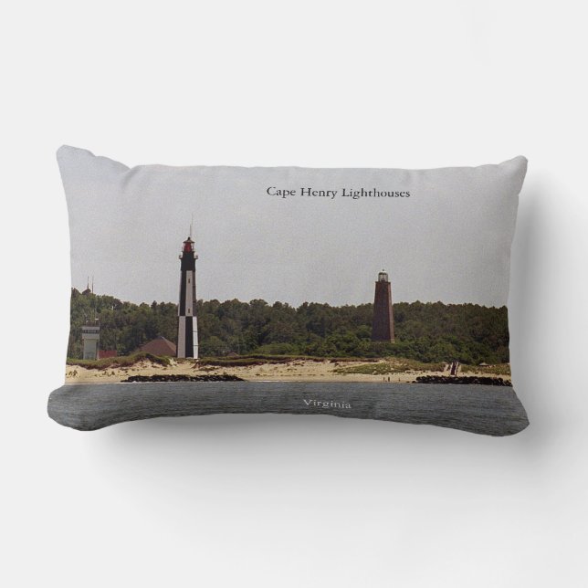 Cape Henry Lighthouse Lumbar Pillow (Front)