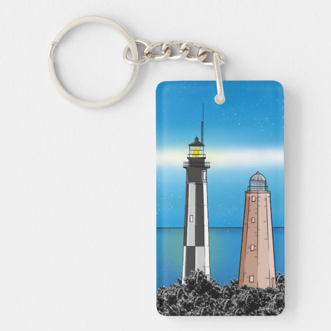 Cape Henry Lighthouse  Virginia  Chesapeake Bay Keychain (Front)