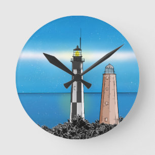 Cape Henry Lighthouse Virginia Chesapeake Bay Round Clock