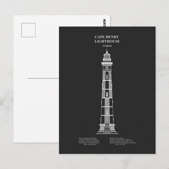 Cape Henry Lighthouse - Virginia – PD Postcard (Front/Back)