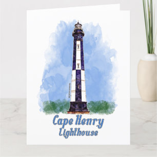 Cape Henry Lighthouse Watercolor - Virginia Thank You Card