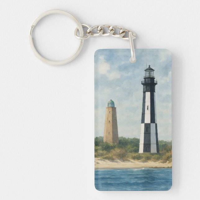 Cape Henry Lighthouses Keychain (Front)