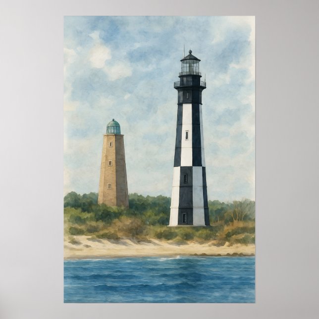 Cape Henry Lighthouses Poster (Front)