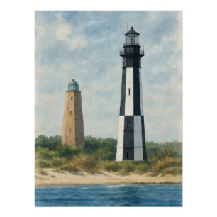 Cape Henry Lighthouses Poster