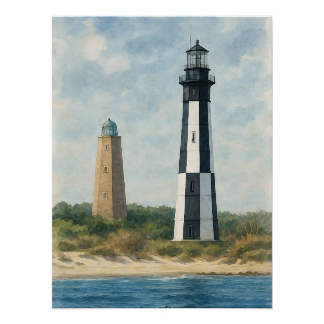 Cape Henry Lighthouses Poster (Front)