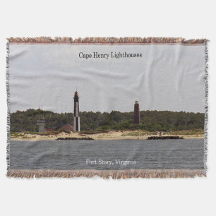 Cape Henry Lighthouses throw blanket