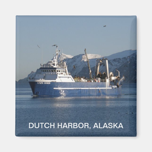 Cape Horn, Factory Trawler in Dutch Harbour, AK Magnet (Front)