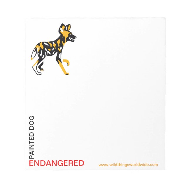 Cape hunting dog- Painted dogs - Endangered animal Notepad (Front)