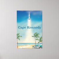 Cape Kennedy vintage Saturn five rocket poster