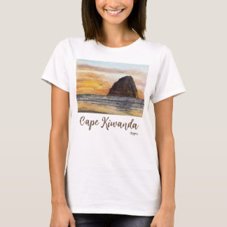 Cape Kiwanda Oregon Coast Sunset Watercolor Scene T-Shirt