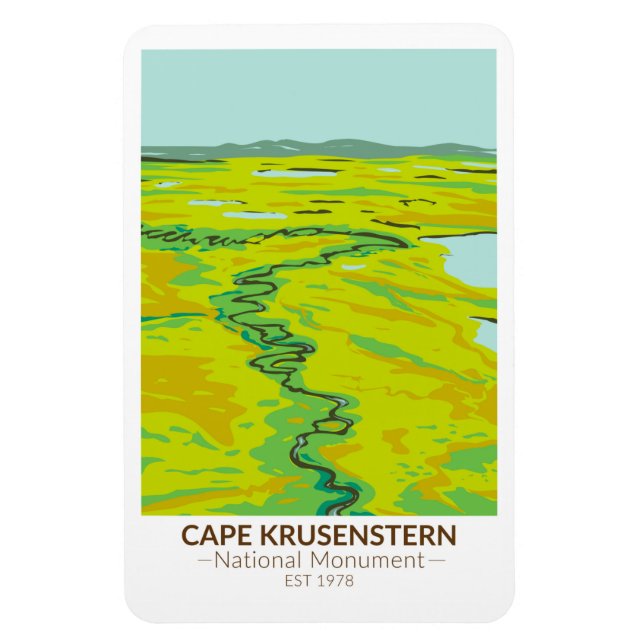 Cape Krusenstern National Monument Tundra River Magnet (Vertical)