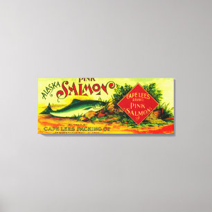 Cape Lees Salmon Can LabelBurroughs Bay, AK Canvas Print