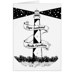 Cape Lookout Lighthouse noir et blanc