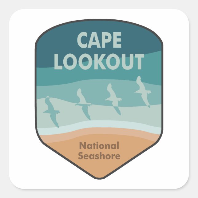 Cape Lookout National Seashore Seagulls Square Sticker (Front)