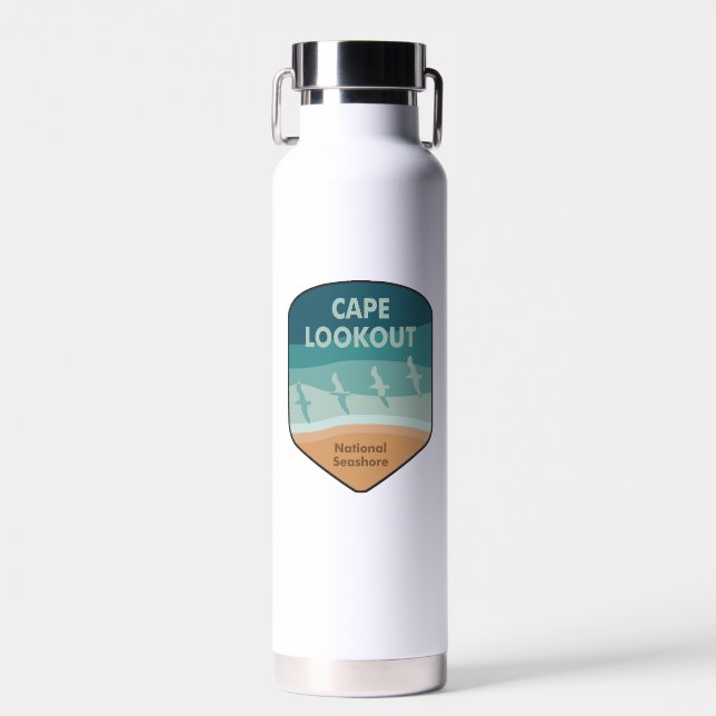 Cape Lookout National Seashore Seagulls Water Bottle (Front)
