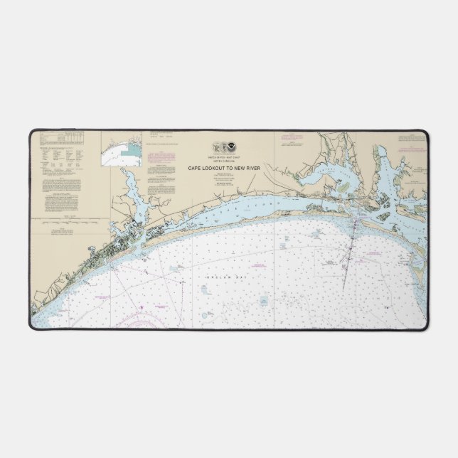 Cape Lookout to New River Nautical Chart 11543 Desk Mat (Front)