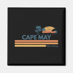 Cape May Beach New Jersey Summer Palm Tree Men Wom Magnet
