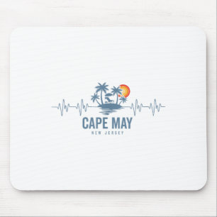 Cape May Beach New Jersey Vintage 80s Sunset Heart Mouse Pad