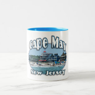 Cape May by EKLEKTIX Summer Beach Jersey Gear. Two-Tone Coffee Mug