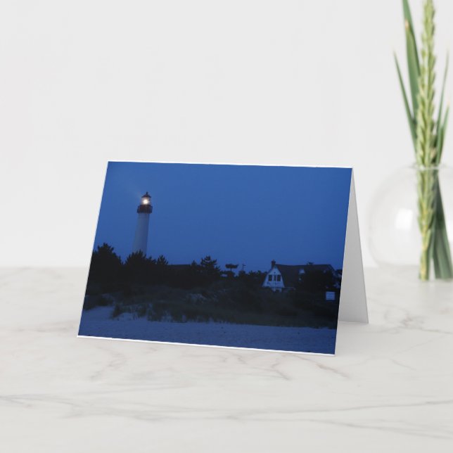 Cape May Lighthouse at Dusk greeting card (Front)