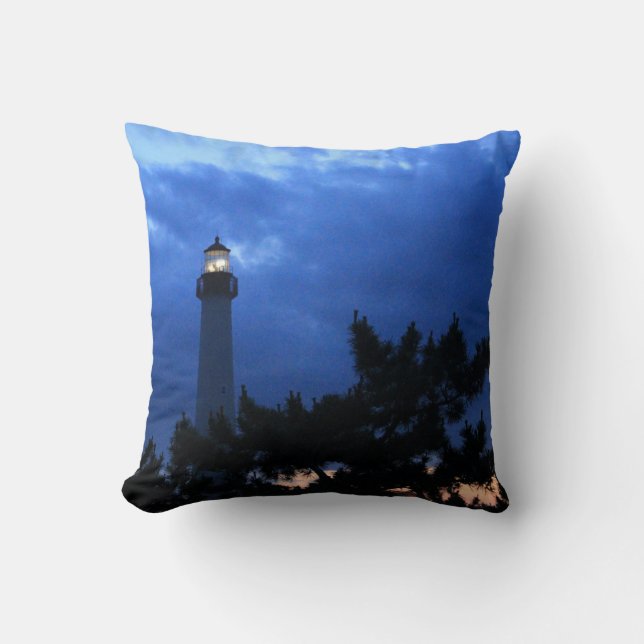 Cape May Lighthouse at Sunset 2 pillow (Front)