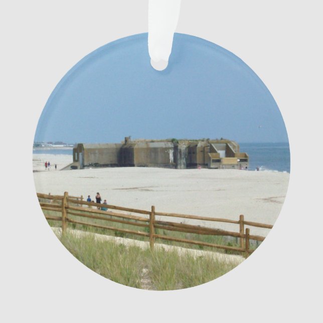 Cape May Lighthouse & Bunker Ornament (Front)