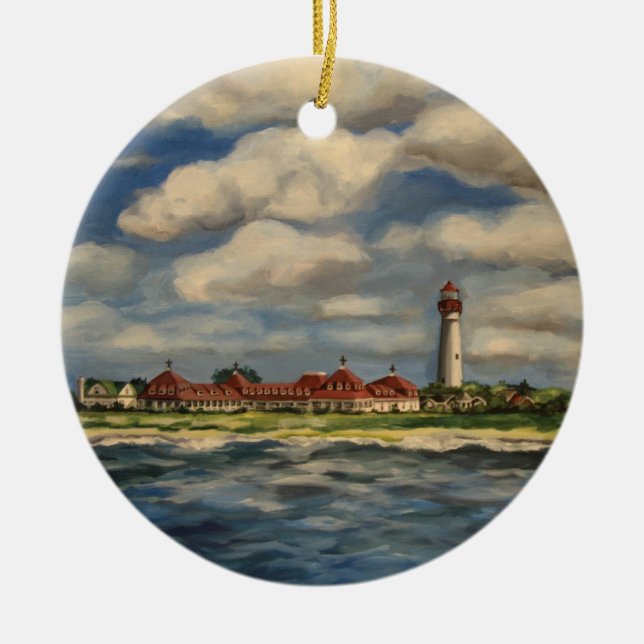 Cape May Lighthouse Ceramic Ornament (Front)
