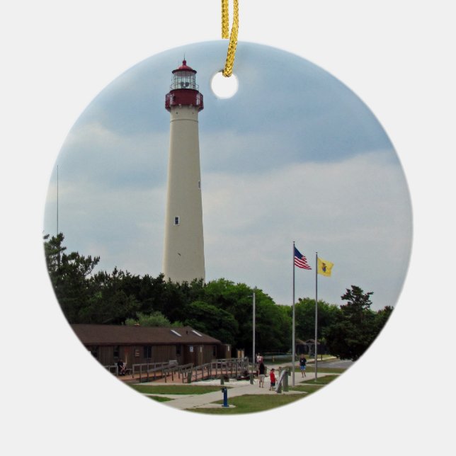 Cape May, Lighthouse Ceramic Ornament (Front)