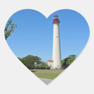 Cape May Lighthouse Heart Sticker