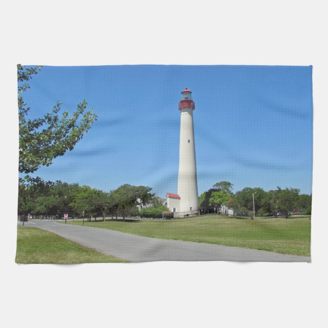 Cape May Lighthouse Kitchen Towel (Horizontal)