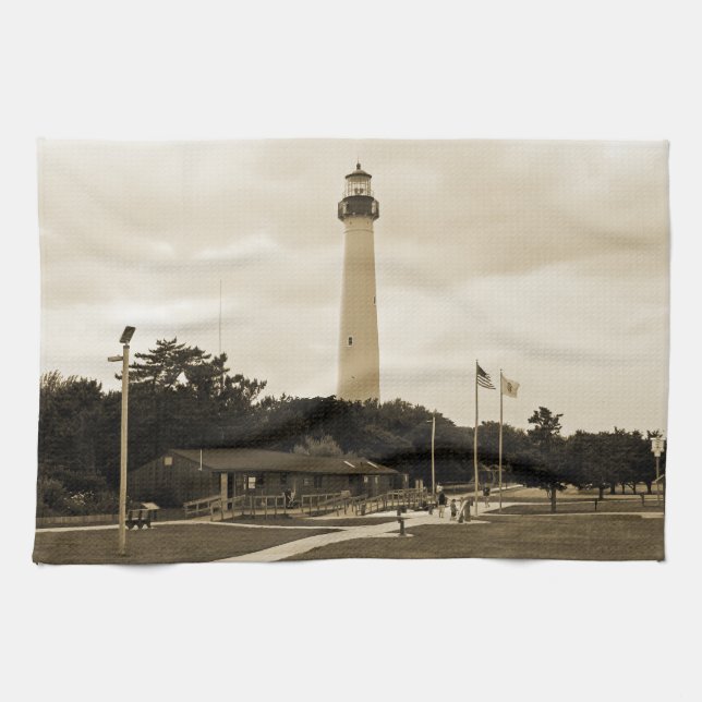 Cape May Lighthouse Kitchen Towel (Horizontal)