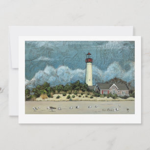 Cape May Lighthouse Painting, New Jersey Invitation