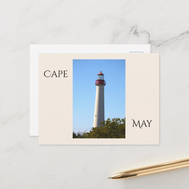 Cape May Lighthouse Postcard (Front/Back In Situ)
