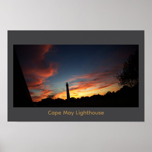 Cape May Lighthouse Sunset Poster (Front)