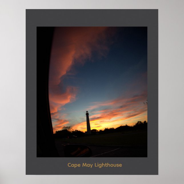 Cape May Lighthouse Sunset Poster (Front)