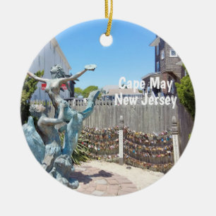 Cape May Love Locks Ceramic Ornament
