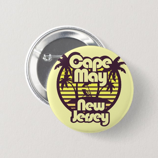 Cape May,New Jersey 2 Inch Round Button (Front & Back)