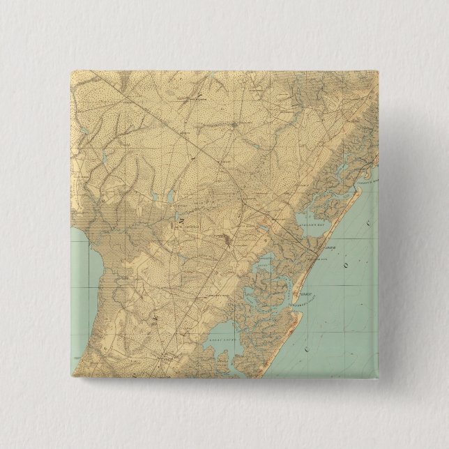Cape May, New Jersey 2 Inch Square Button (Front)